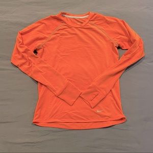 Nike Orange Longsleeve Dry Fit Shirt Small